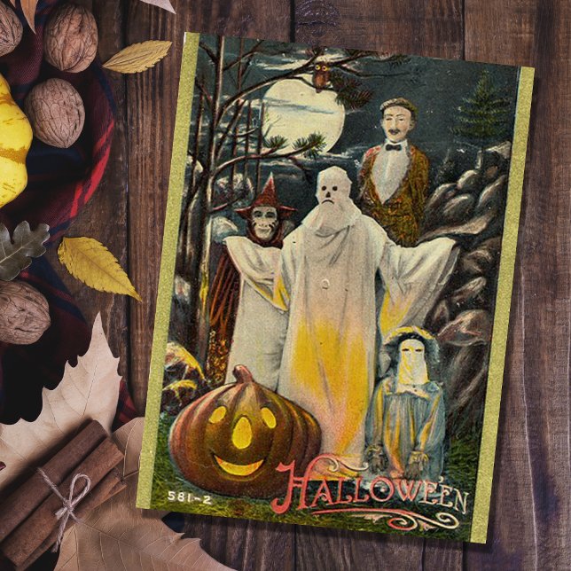 Carte Postale Costumes d'Halloween Éffrayants vintages (Créateur téléchargé)