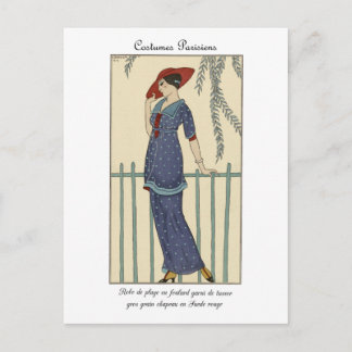 Carte Postale Costumes d'illustration de mode Barbier Parisiens