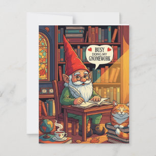 Carte Postale Cosy gnome faisant son gnome