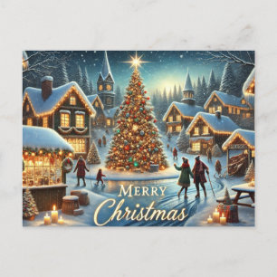 Carte Postale Cosy Winter Village Noël