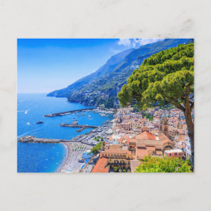 Carte Postale Côte amalfitaine, Italie. Vue sur la ville d'Amalf