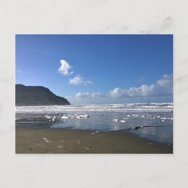 Carte Postale Côte balnéaire en hiver, Côte de l'Oregon (Devant)