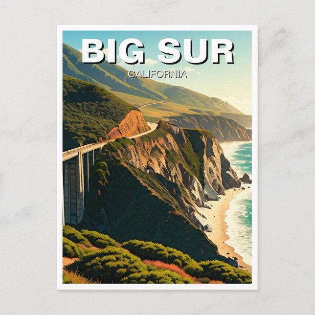 Carte Postale Côte centrale de Big Sur Californie (Devant)