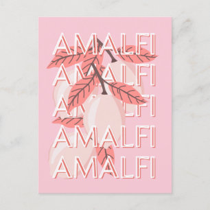 Carte Postale Côte d'Amalfi, Italie Art de Voyage, Art de Voyage