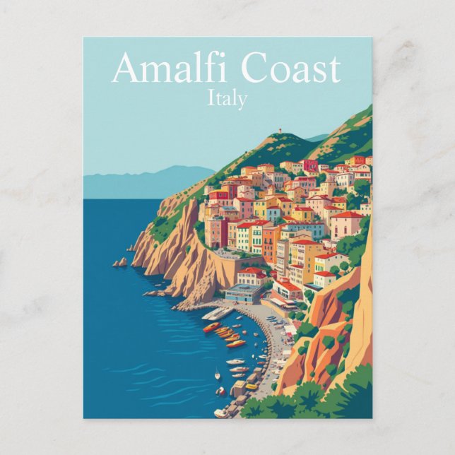 Carte Postale Côte d'Amalfi, Italie Voyage Méditerranée (Devant)