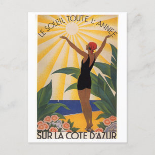 Carte Postale Côte d'Azur Année Sunshine