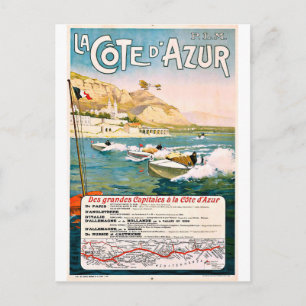 Carte Postale Côte d'Azur, riviera française, course de bateaux,