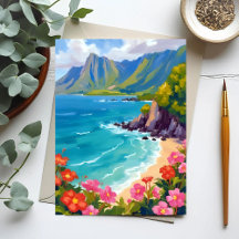 Côte de Na Pali Kauai Hawaii Peinture de littoral