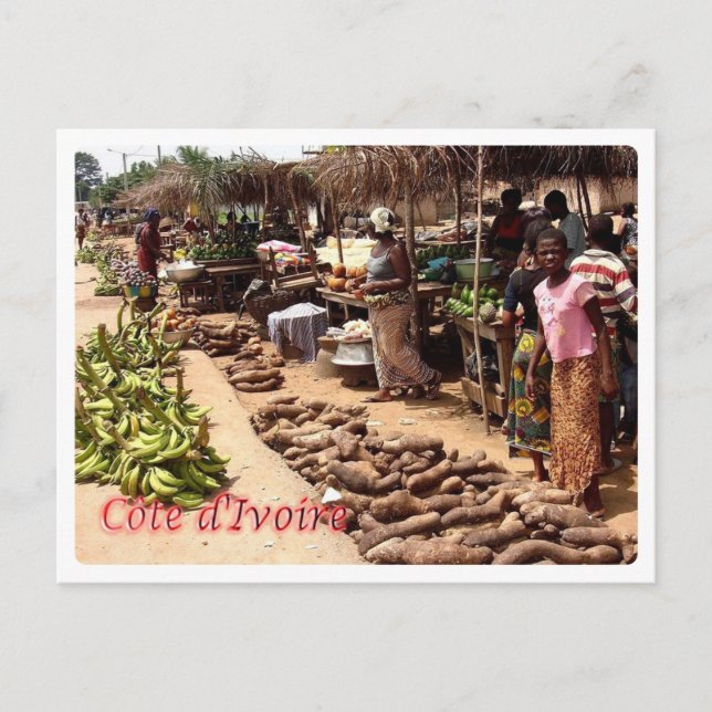 Carte Postale Côte d'Ivoire - Marché traditionnel - (Devant)