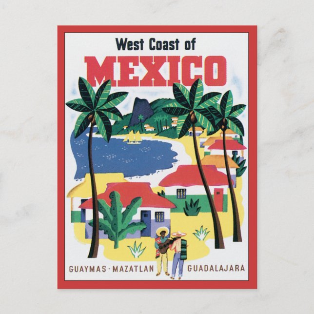 Carte Postale Côte ouest de cru du Mexique (Devant)