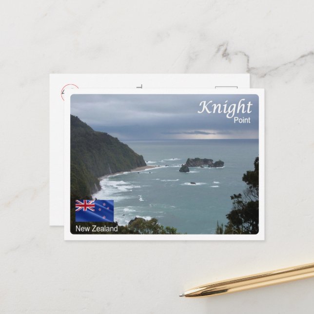 Carte Postale Côte Ouest - Knight's Point - Nouvelle-Zélande - (Devant/Arrière en situation)