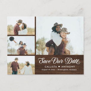 Carte Postale Côté Pays Mariage Rustique Enregistrer La Date Car