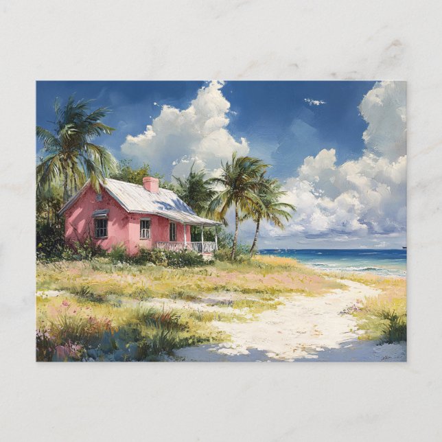 Carte Postale Cottage de plage tropical (Devant)