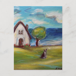 Carte Postale Cottage d'été Boston Terrier
