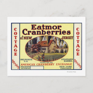 Carte Postale Cottage Eatmor Cranberries Marque Étiquette