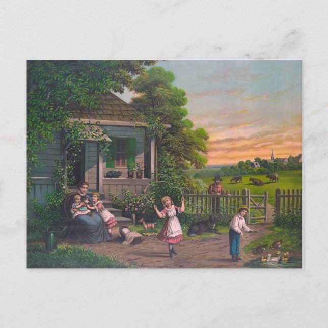 Carte Postale Cottage vintage (Devant)