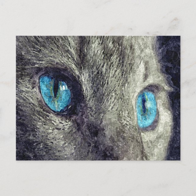 Carte Postale Couche gris bleu yeux (Devant)