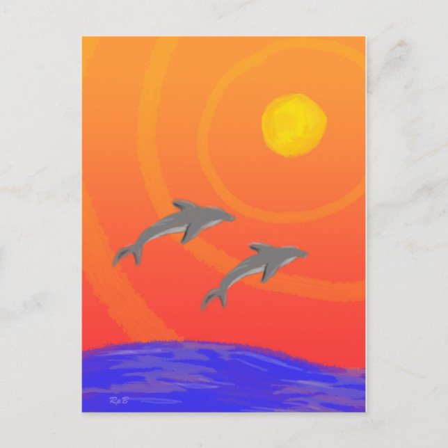 Carte Postale Coucher de soleil (Devant)