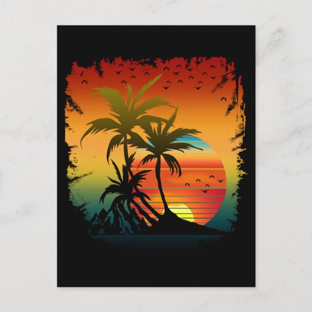 CARTE POSTALE COUCHER DE SOLEIL  (Devant)