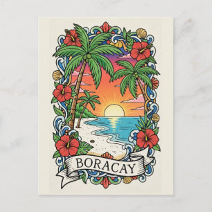 Carte Postale Coucher de soleil à Boracay Philippines 