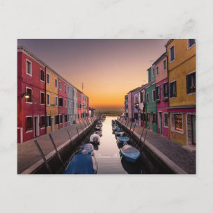 Carte Postale Coucher de soleil à Burano, Italie