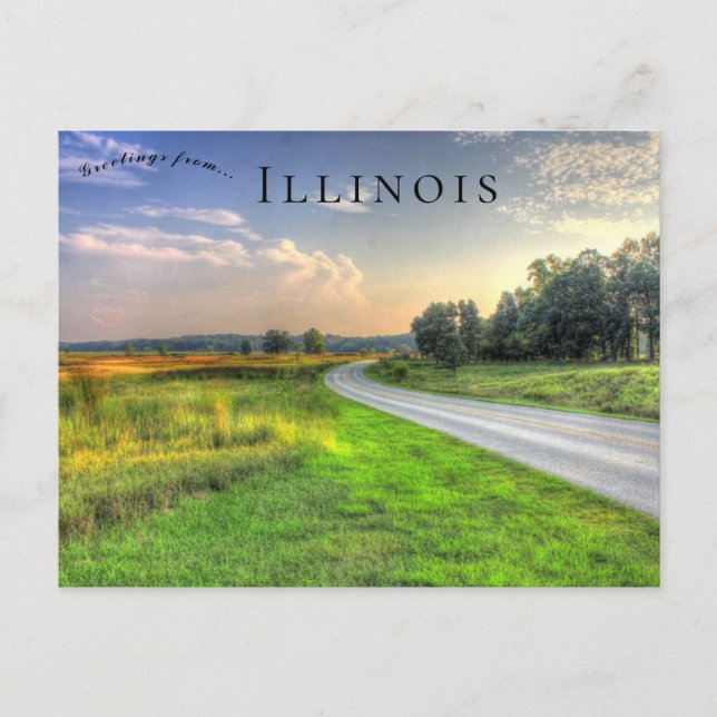 Carte Postale Coucher de soleil à Chain O Lakes State Park Illin (Devant)