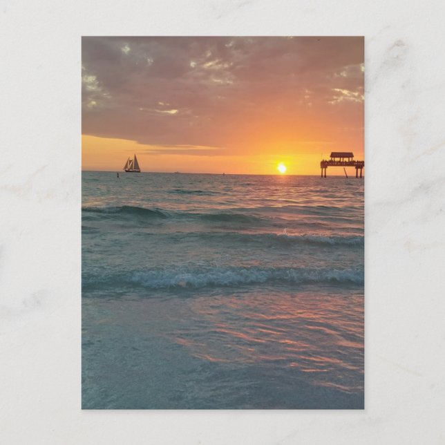 Carte Postale Coucher de soleil à Clearwater Beach (Devant)