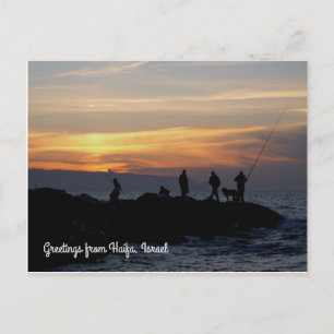 Carte Postale Coucher de soleil à Haïfa, Israël