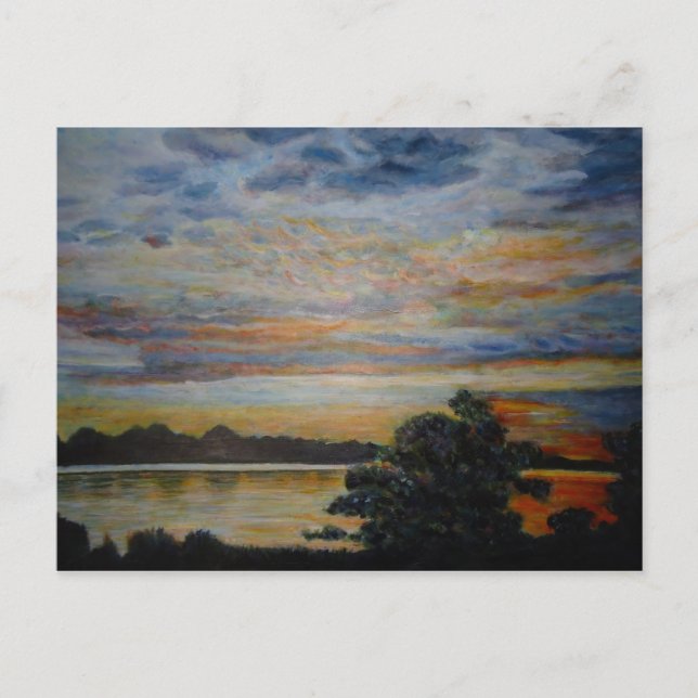 Carte Postale Coucher de soleil à Lakeshore (Devant)