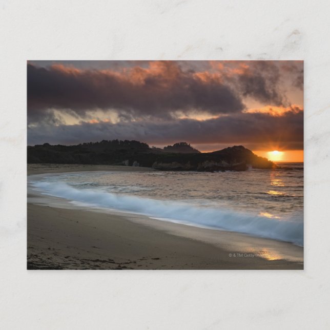 Carte Postale Coucher de soleil à Monastery Beach, Carmel, Calif (Devant)