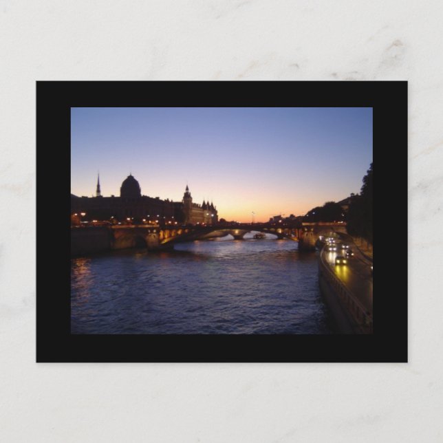 Carte Postale Coucher de soleil à Paris (Devant)