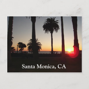Carte Postale Coucher De Soleil À Père Noël Monica, Californie