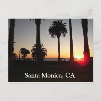 Carte Postale Coucher De Soleil À Père Noël Monica, Californie