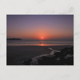 Carte Postale Coucher de soleil à Polzeath