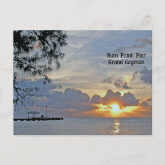 Carte Postale "COUCHER DE SOLEIL À RUM POINT Jetée, GRAND CAYMAN