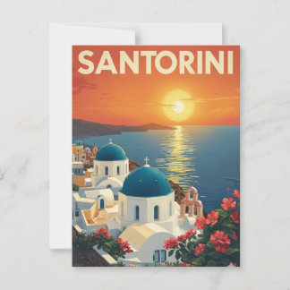 Carte Postale Coucher de soleil à Santorin