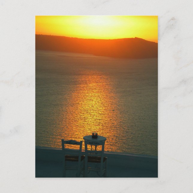 Carte Postale coucher de soleil à Santorin Grèce (Devant)