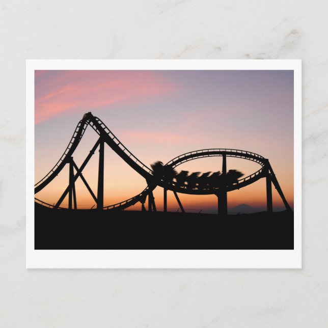 Carte Postale Coucher de soleil à Six Flags Magic Mountain (Devant)