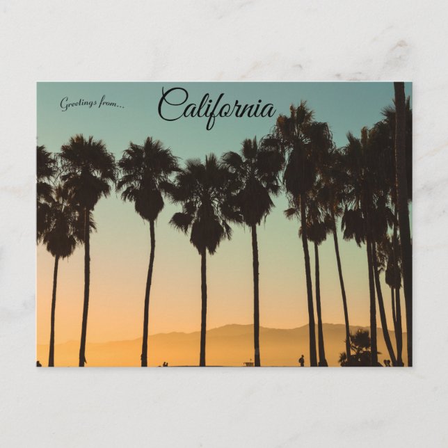 Carte Postale Coucher de soleil à Venice Beach Los Angeles Calif (Devant)