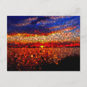 Carte Postale Coucher de soleil Abstrait
