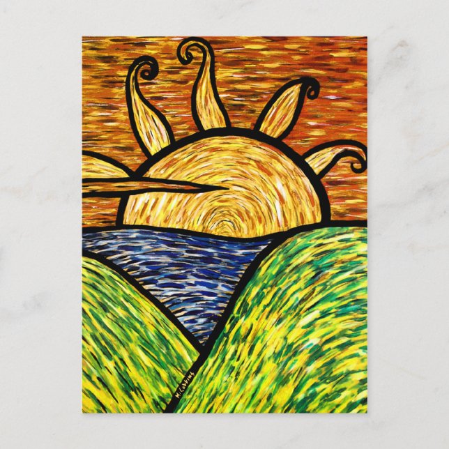 Carte Postale Coucher de soleil Abstrait (Devant)