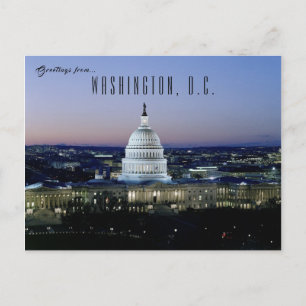 Carte Postale Coucher de soleil au Capitole des États-Unis Washi