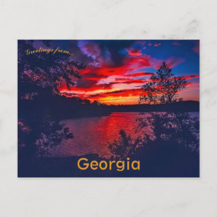 Carte Postale Coucher de soleil au lac Lanier Géorgie