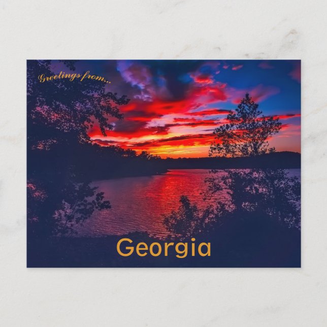 Carte Postale Coucher de soleil au lac Lanier Géorgie (Devant)