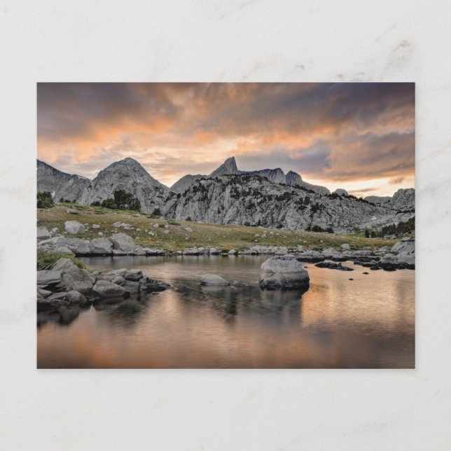 Carte Postale Coucher de soleil au lac Pyramid (Devant)