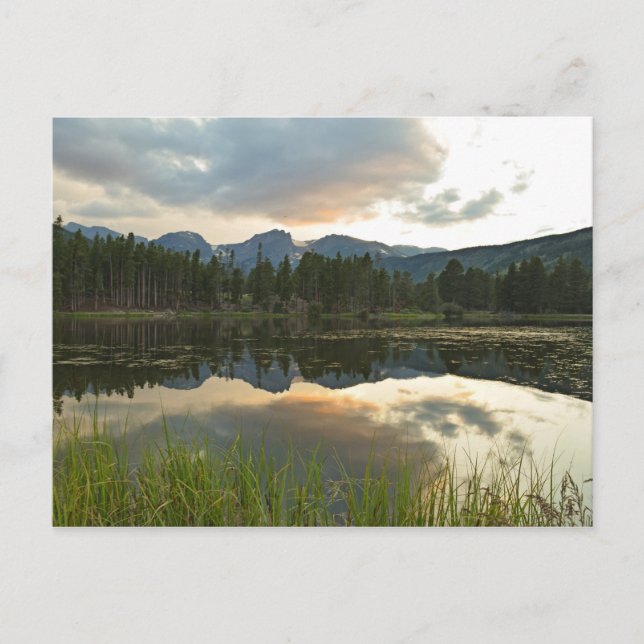 Carte Postale Coucher de soleil au lac Sprague - Rocky Mountain  (Devant)