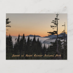Carte Postale Coucher de soleil au Mont Rainier Postard