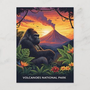 Carte Postale Coucher de soleil au parc national des volcans