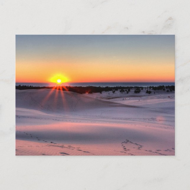 Carte Postale Coucher de soleil au parc Silver Lake State Park,  (Devant)