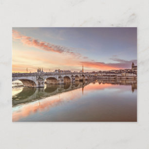 Carte Postale Coucher de soleil au Pont Jacques Gabriel de Blois